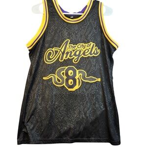 Mamba Basketball Jersey Mens Small Black Purple City of Angels 8 24 Snake Mesh